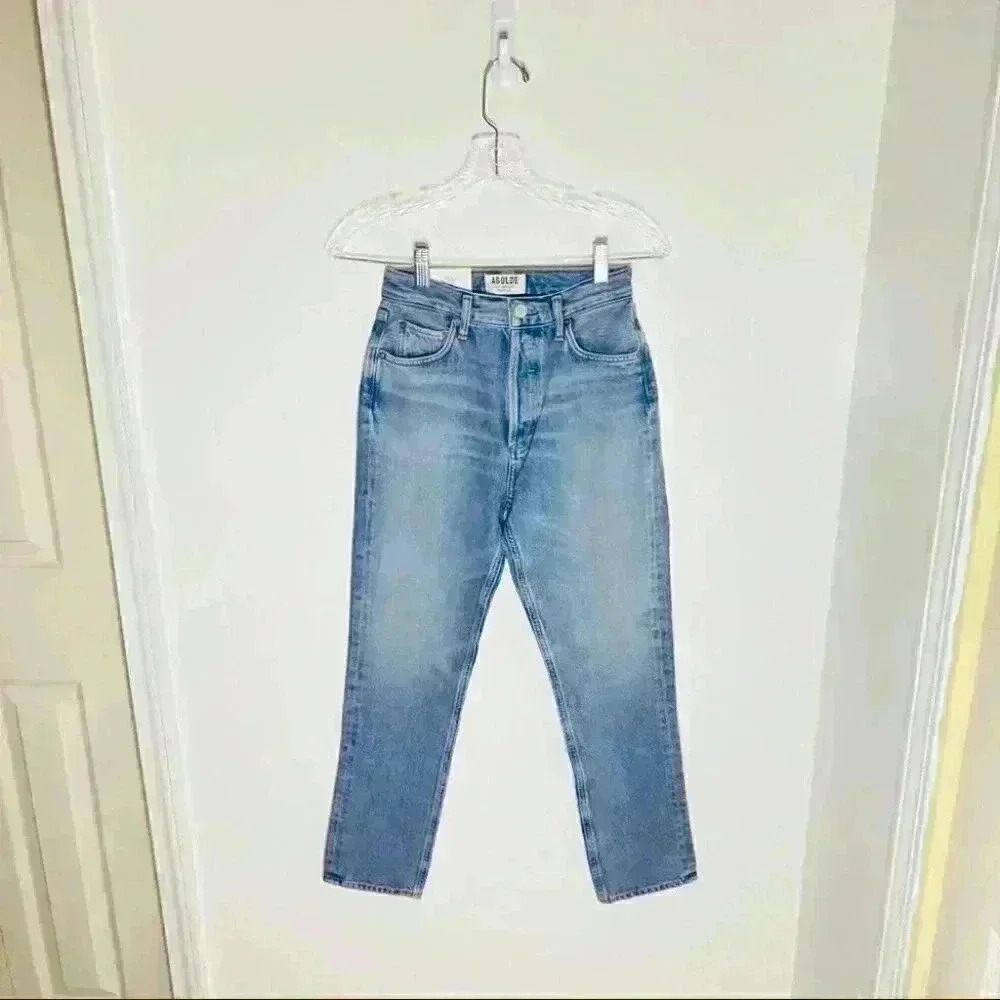NWT Agolde Remy High Rise Straight Jeans Collision - Picture 3 of 10